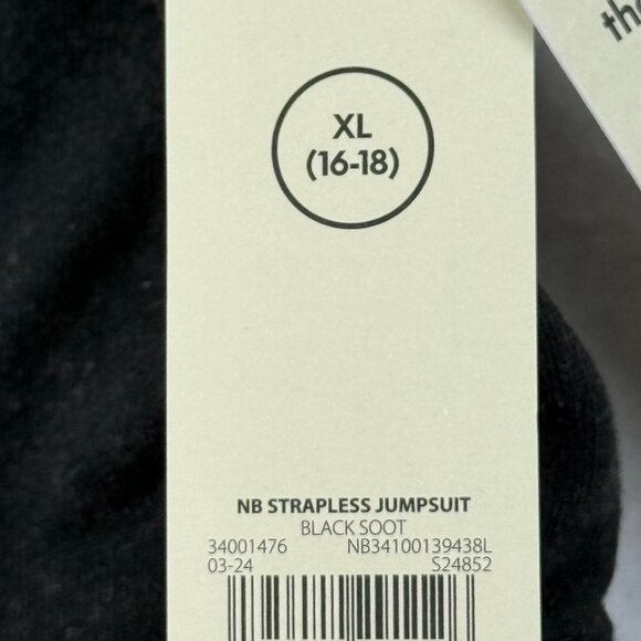 No Boundaries Women's Belt/Pockets Front Strapless Black Soot Jumpsuit Sz XL NWT - Picture 5 of 12